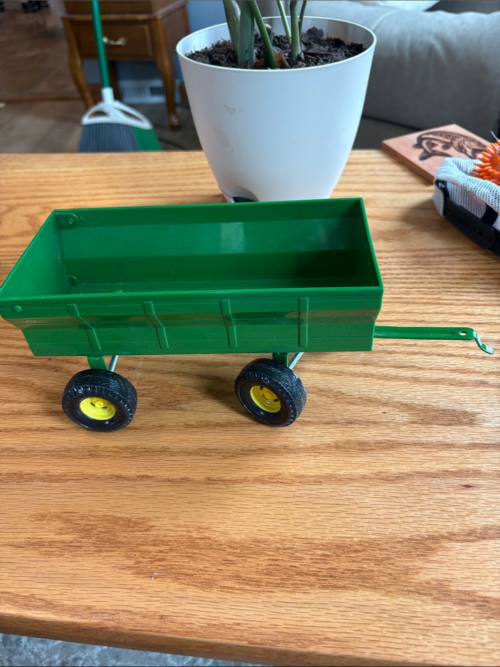 John Deere Green and Yellow Toy Wagon Pull Trailer
